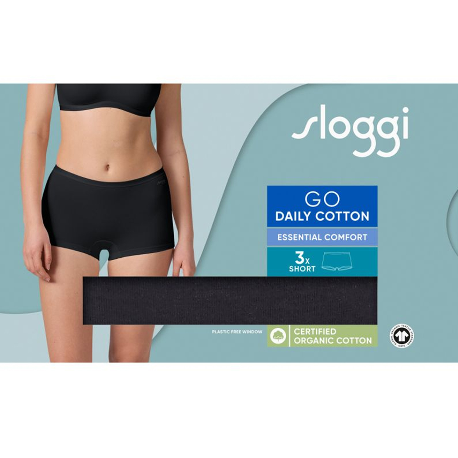 Sloggi Go Daily Cotton dames Short 3-pack bruin